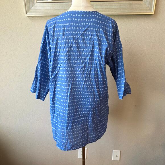 Gudrun Sjöden Women Organic Cotton Polka Dot Button Front Tunic Top‎ Size M Blue - Picture 4 of 6